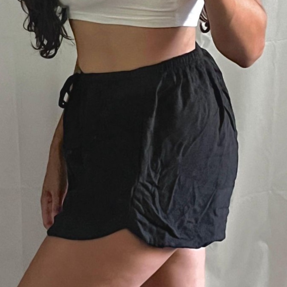 Black Flowy Shorts
